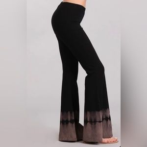 Chatoyant Women’s Tie Dye Bell Bottoms Taupe & Black Size Medium